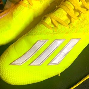 Neon yellow adidas addizero football cleats Size 12.5